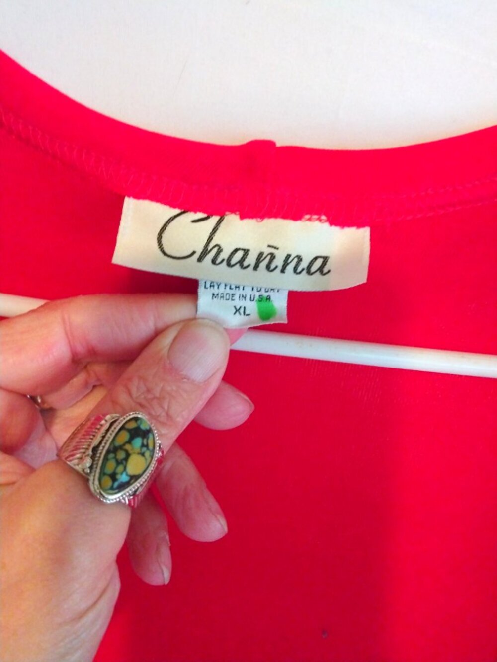 Vintage Channa Red Slinky Stretch Draped Open Front Cardigan XL Travel Y2K Work - Picture 5 of 8